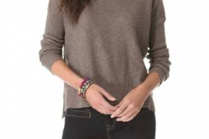 Brochu Walker Ribbed Sleeve Sweater