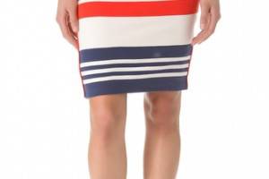 By Malene Birger Mellex Wide Stripe Pencil Skirt