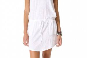 C&C California Mesh Trim Cap Sleeve Dress