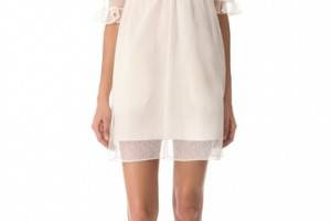 Carven Short Sleeve Empire Waist Shaped Dress