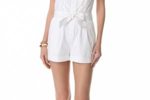 Catherine Malandrino Cutout Belted Romper