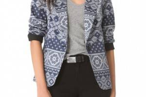 Charles Henry Patchwork Boyfriend Blazer