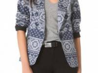 Charles Henry Patchwork Boyfriend Blazer