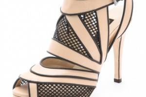 Chrissie Morris Sunburst Black Net Heels