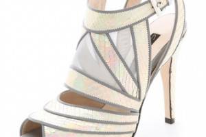 Chrissie Morris Sunburst Reflective Python Sandals