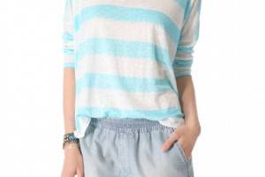 Club Monaco Teresa Stripe Linen Top