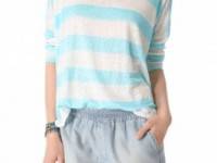 Club Monaco Teresa Stripe Linen Top