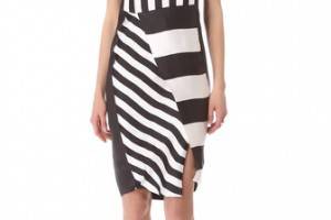 CoSTUME NATIONAL Black & White Strapless Dress