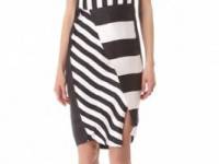 CoSTUME NATIONAL Black &amp; White Strapless Dress