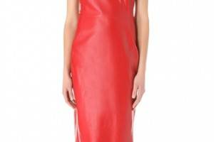 CoSTUME NATIONAL Leather Sheath Dress