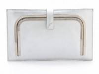 CoSTUME NATIONAL Silver Clutch with Metal Frame