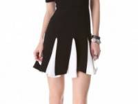 Cushnie et Ochs Short Sleeve Pleated Dress