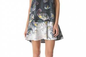 Cynthia Rowley Bleached Paisley Slip Dress