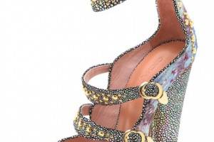 Cynthia Rowley Brocade Triple Strap Heels