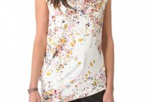 Cynthia Rowley Confetti Cap Sleeve Tee