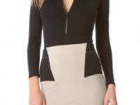 David Lerner Long Sleeve Zip Bodysuit