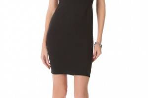 David Lerner Mini Dress with Leather Shoulders