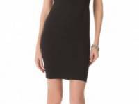 David Lerner Mini Dress with Leather Shoulders