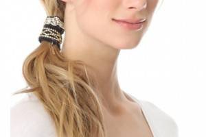 Deepa Gurnani Black Ponette Hair Tie Set