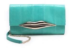 Diane von Furstenberg Carolina Lips Snakeskin Clutch