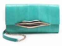 Diane von Furstenberg Carolina Lips Snakeskin Clutch