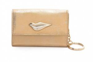 Diane von Furstenberg Lips Metallic Card Wallet