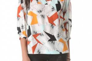 Diane von Furstenberg New Cahil Printed Blouse