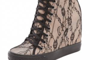 DKNY Lace Wedge Sneakers