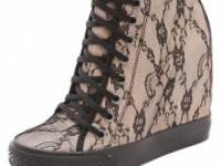 DKNY Lace Wedge Sneakers