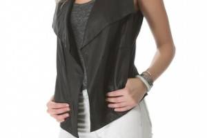 DKNY Pure DKNY Drape Leather Vest