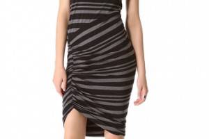 DKNY Ruched Short Sleeve Dress