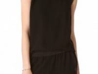 DKNY Sleeveless Top with Leather Trim