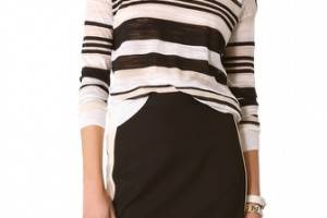 DKNY Stripe Crewneck Pullover