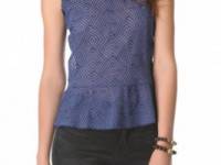 Dolan Denim Yoke Peplum Top