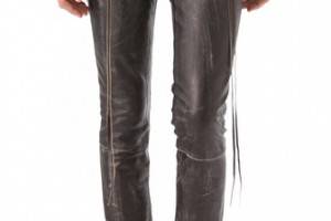 Donna Karan New York Leather & Jersey Pants