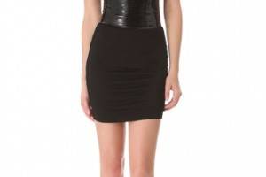 DSQUARED2 Draped Jersey Dress with Patent Belt