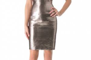 DSQUARED2 Pieced Rib Shine Strapless Dress