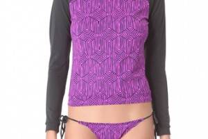 Eberjey Geometric Drew Rash Guard Top