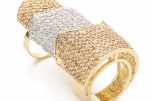 Eddie Borgo Pave Two Tone Hinged Plate Ring