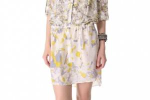 EDUN Bleach Camo Print Shirtdress