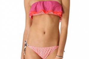 Ella Moss Sun Tile Ruffle Bandeau Bikini Top