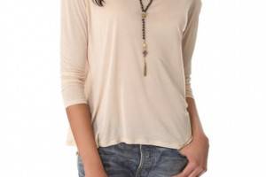 Enza Costa Drop Shoulder Long Sleeve Tee