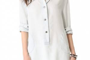 Enza Costa Long Sleeve Henley Tunic