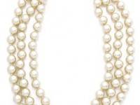 Fallon Jewelry Classique Triple Gold Pearl Necklace