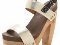 Flogg Rexfort Metallic Platform Clog Sandals