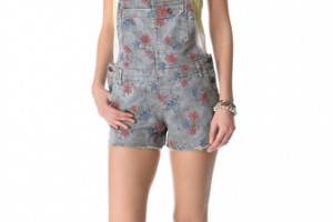 Free People Boyfriend Short Overalls