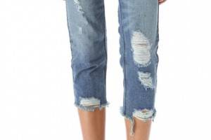 Free People Destroyed Crop Jeans