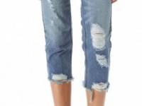 Free People Destroyed Crop Jeans