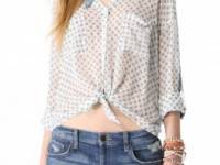 Free People Easy Rider Button Blouse