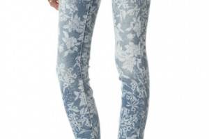 Free People Hawaiian Floral Skinny Jeans